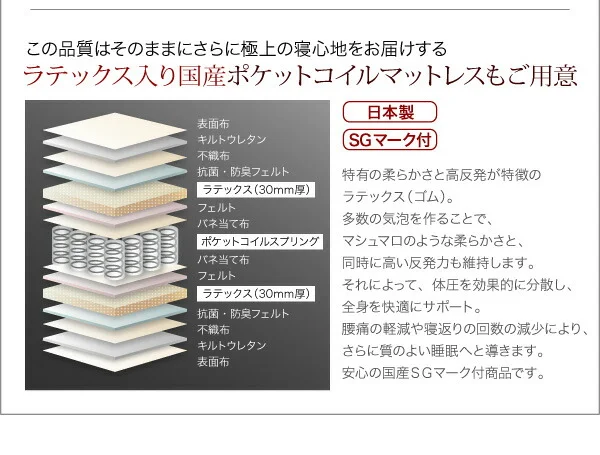 照明・棚付き収納ベッド All-one オールワン ボンネルコイルマットレス付き シングル