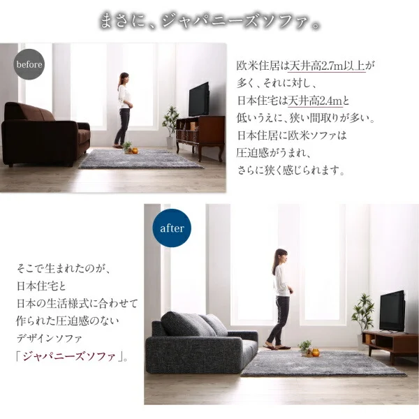フロアソファ Lucy ルーシー ソファ ワイド肘 ロータイプ 2P