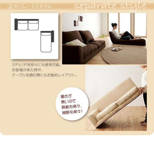 フロアカウチソファ Withlow ウィズロー レザータイプ 右コーナーセット 3P
