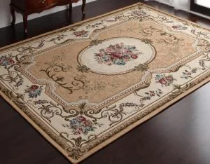 イタリア製ジャガード織りクラシックデザインラグ Gragioso　Rosa グラジオーソ　ローザ 65×110cm