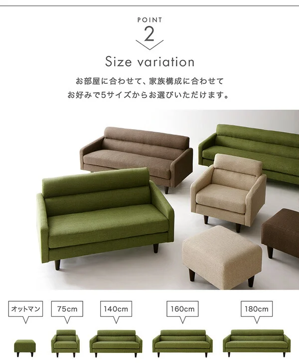 スタンダードソファ Milan ミラン ソファ 幅75cm