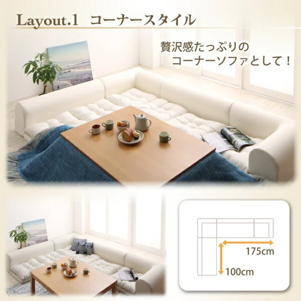 フロアコーナーソファ yuffy ユフィ ソファ3点セット 1P+2P+コーナー