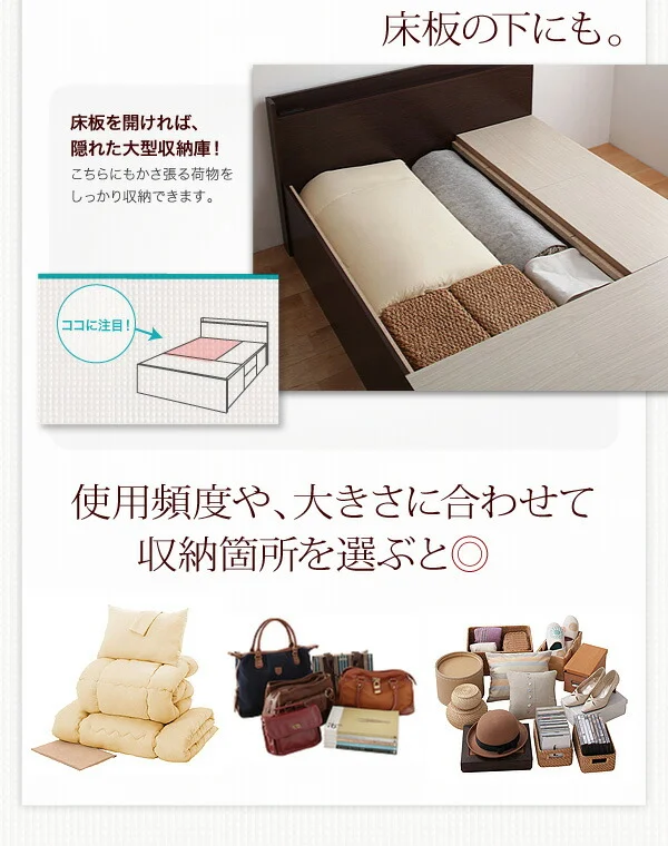 お客様組立 布団が収納できるチェストベッド Fu-ton ふーとん ベッドフレームのみ シングル