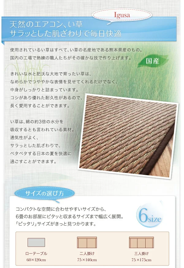 30タイプから選べる国産ふっくらい草ラグ Sidy シディ 140×200cm