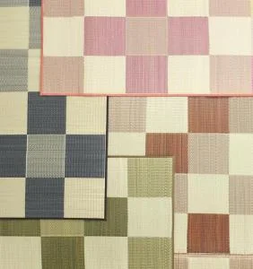 厚みが選べる3タイプ 純国産ブロック柄い草ラグ casule カジュール ウレタン6mm 140×200cm