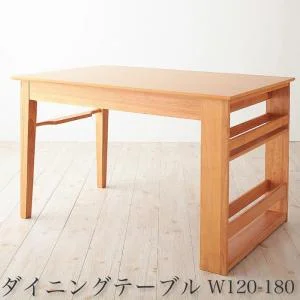 3段階に広がる!収納ラック付きエクステンションダイニング Dream.3 4点セット(テーブル+チェア2脚+ベンチ1脚) W120-180