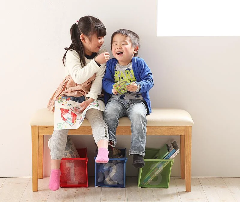 3段階に広がる!収納ラック付きエクステンションダイニング Dream.3 4点セット(テーブル+チェア2脚+ベンチ1脚) W120-180