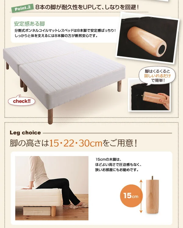 新・移動ラクラク 分割式マットレスベッド 専用別売品(ボリューム敷きパッド) セミシングル