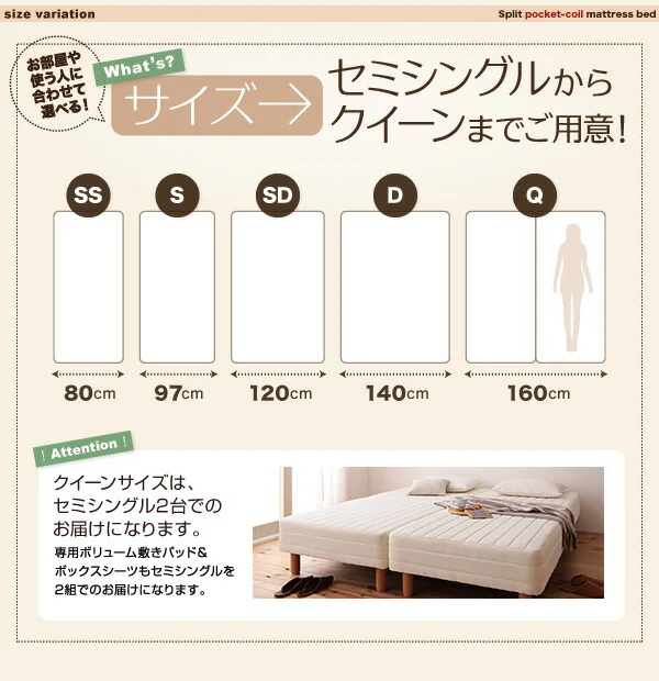 新・移動ラクラク 分割式マットレスベッド 専用別売品(ボリューム敷きパッド) セミシングル