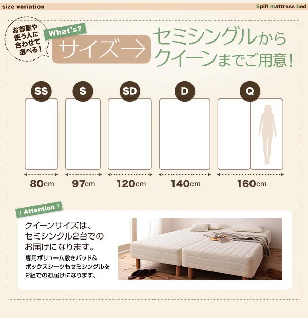 新・移動ラクラク 分割式マットレスベッド 専用別売品(ボリューム敷きパッド) セミシングル