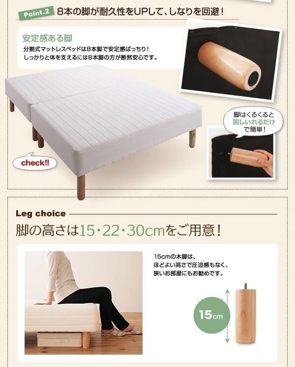 新・移動ラクラク 分割式マットレスベッド 専用別売品(ボリューム敷きパッド) セミシングル