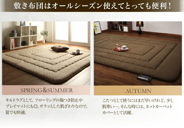 ブロックチェック柄こたつ布団 Modelate モデラート 掛布団&敷布団2点セット 正方形(75×75cm)天板対応