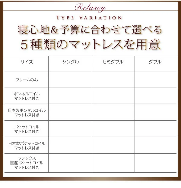 クッション・フラップテーブル付き収納ベッド Relassy リラシー ベッドフレームのみ シングル