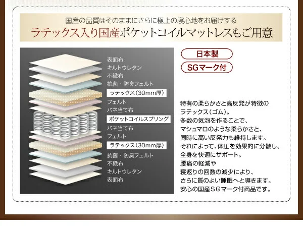 クッション・フラップテーブル付き収納ベッド Relassy リラシー ベッドフレームのみ シングル