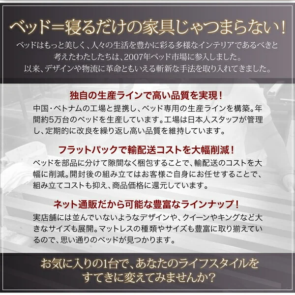 コンセント付き収納ベッド Else エルゼ ベッドフレームのみ クイーン(Q×1)