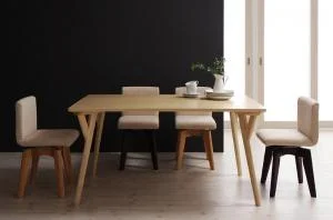 回転チェア付きモダンデザインダイニング LEGNO レグノ ダイニングテーブル W140
