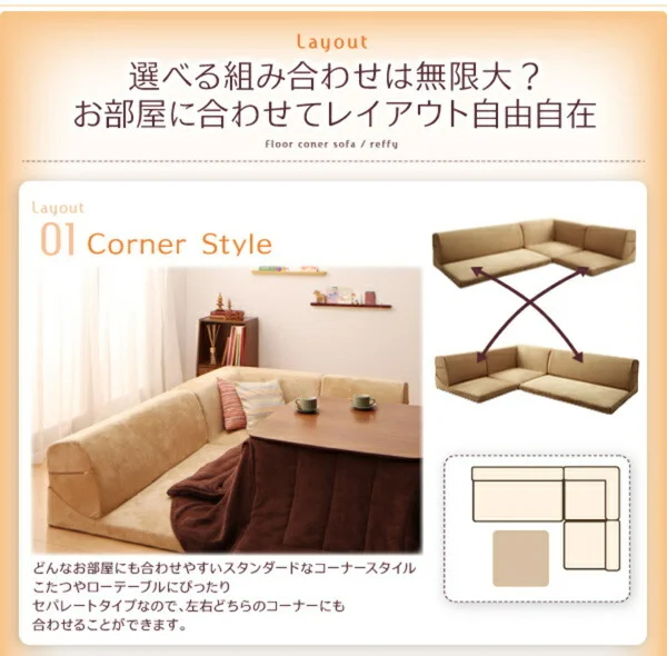 フロアコーナーソファ reffy リフィ 1P+2P+コーナー