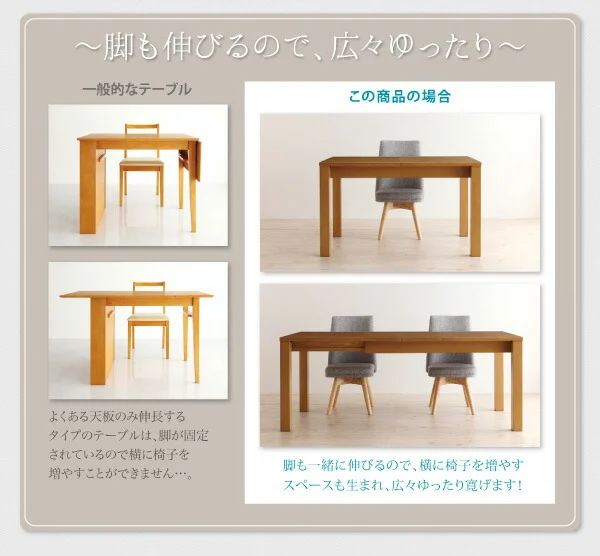 北欧デザインエクステンションダイニング Fier フィーア 5点セット(テーブル+チェア4脚) W120-180
