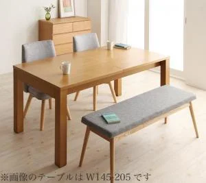 北欧デザインエクステンションダイニング Fier フィーア 5点セット(テーブル+チェア4脚) W120-180