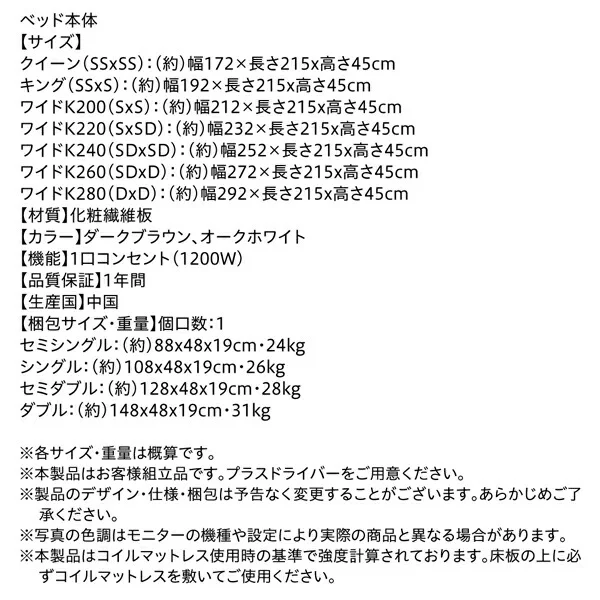 スーパーワイドキングサイズ 大型モダンフロアベッド ALBOL アルボル ベッドフレームのみ クイーン(SS×2)