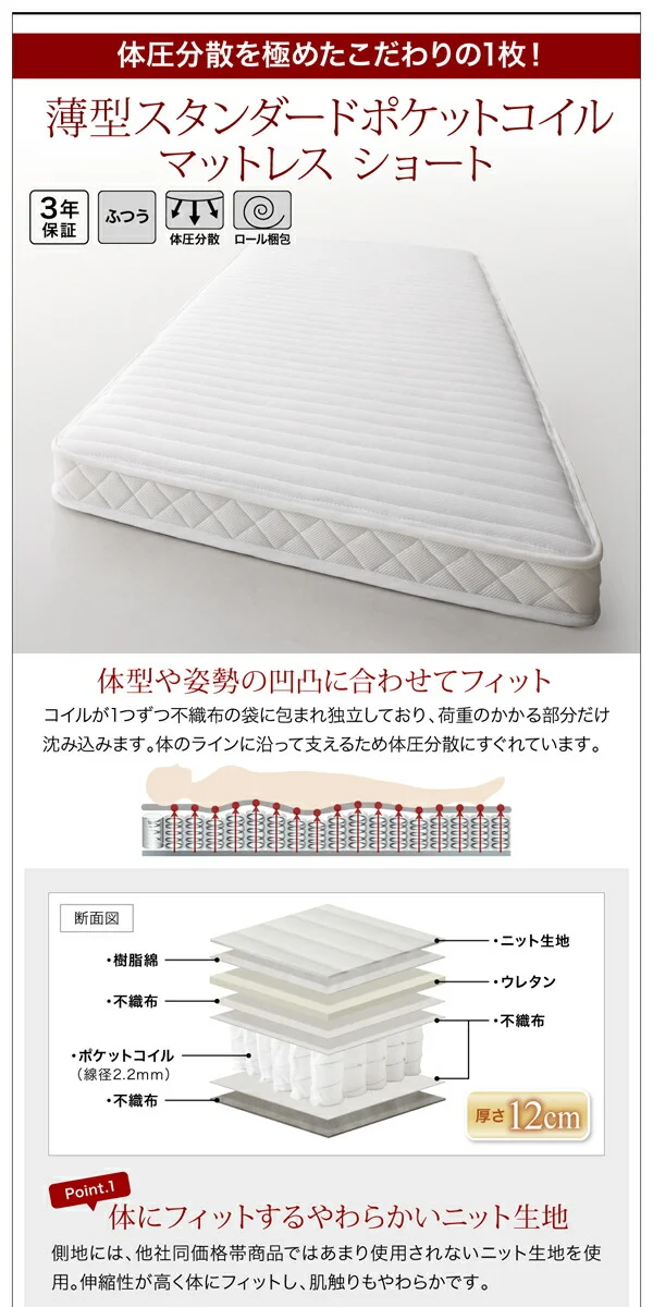 お客様組立 棚・コンセント付き_大容量コンパクトチェストベッド Refes リフェス ベッドフレームのみ セミシングル ショート丈