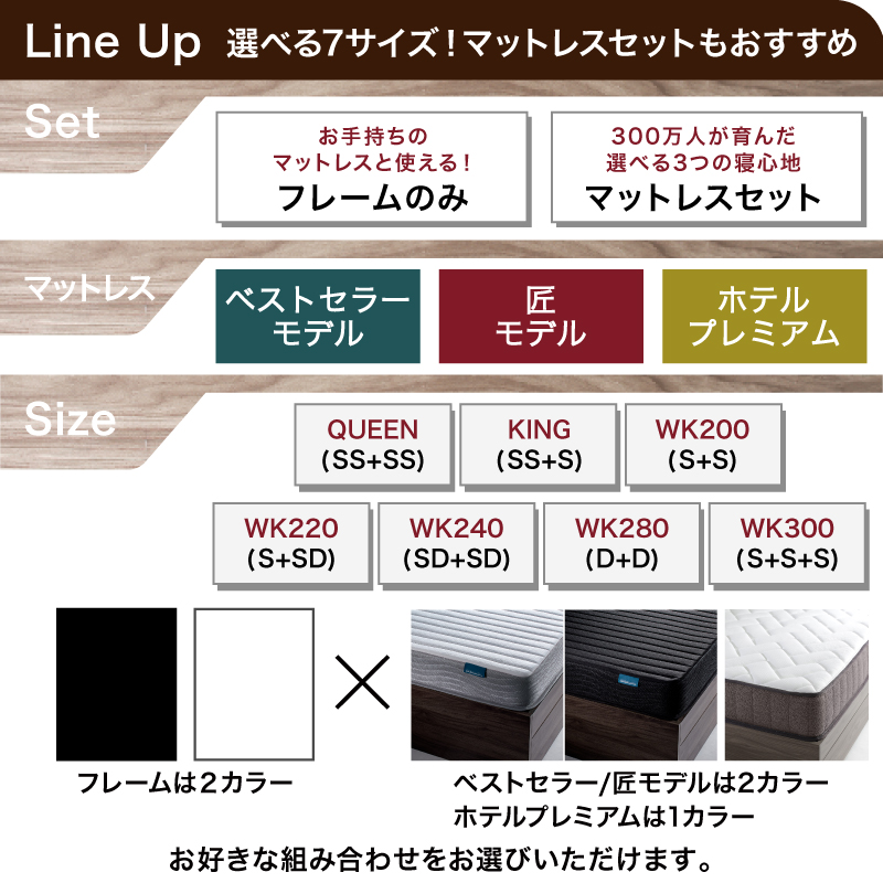 モダンデザインレザーフロアベッド BASTOL バストル ベッドフレームのみ クイーン(SS×2)