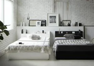 棚･コンセント付き収納すのこベッド Fort spade フォートスペイド ベッドフレームのみ シングル