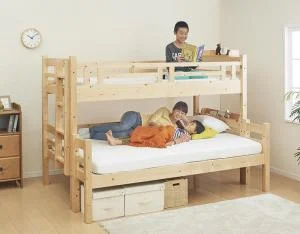 ダブルサイズになる・添い寝ができる二段ベッド kinion キニオン