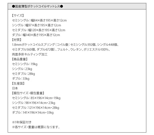 お客様組立 日本製_棚・コンセント付き_大容量チェストベッド Spatium スパシアン ベッドフレームのみ セミシングル