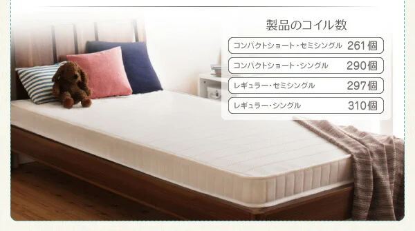 子どもの睡眠環境を考えた 安眠マットレス 薄型・軽量・高通気　ジュニア ボンネルコイル EVA エヴァ セミシングル ショート丈