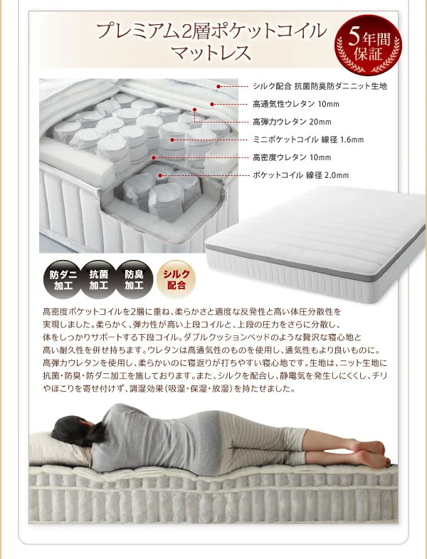 搬入・組立・簡単 選べる7つの寝心地 すのこ構造 脚付きマットレス ボトムベッド マットレスベッド スタンダードボンネルコイルマットレス付き セミシングル 脚15cm
