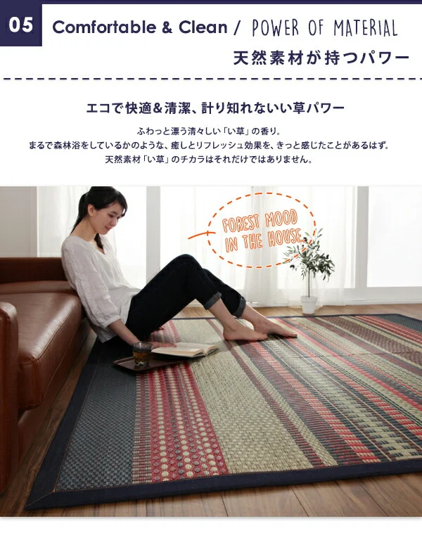 カイハラデニム×マルチパターン柄純国産い草ラグ Incetter インセッター ラグ 140×200cm