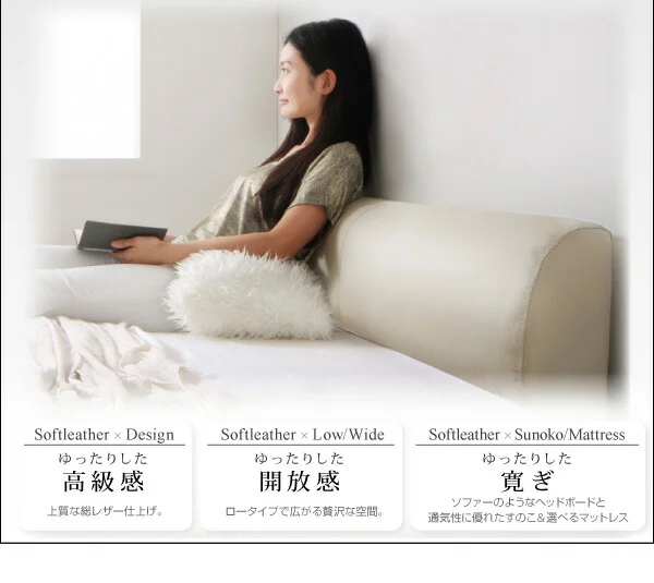 ソフトレザーフロアベッド Ｍｏｔｉｆ モティフ ベッドフレームのみ シングル