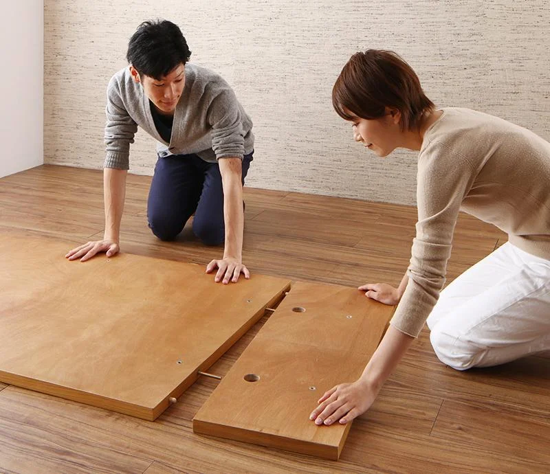 天然木オーク材伸長式こたつテーブル Widen-α ワイデンアルファ 長方形(80×120〜180cm)