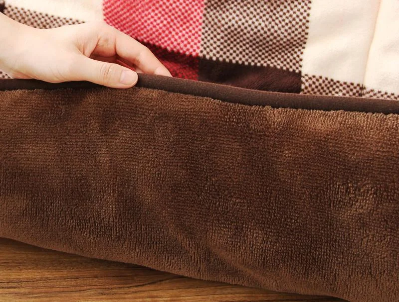 チェック柄はっ水ダイニングこたつ掛け布団 KECK ケック 正方形(90×90cm)