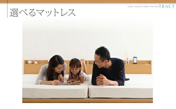 お客様組立 大容量収納ファミリーチェストベッド TRACT トラクト ベッドフレームのみ A+A ワイドK200
