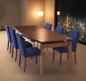 天然木ウォールナット材 デザイン伸縮ダイニングセット WALSTER ウォルスター ダイニングテーブル W140-240