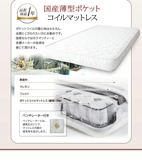 お客様組立 国産大容量収納ファミリーチェストベッド ベッドフレームのみ ワイドK200