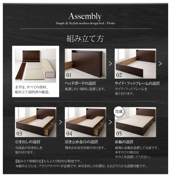 お客様組立 国産 棚・コンセント付き収納ベッド Fleder フレーダー ベッドフレームのみ 床板仕様 シングル