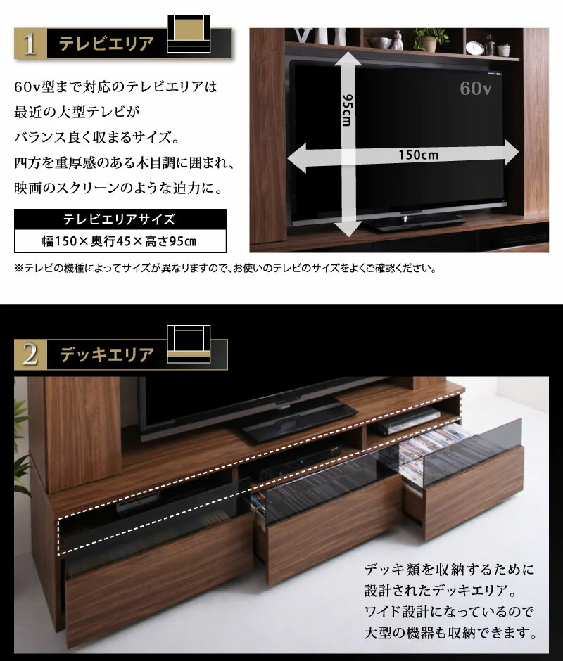60型対応ハイタイプTVボード three score スリースコア