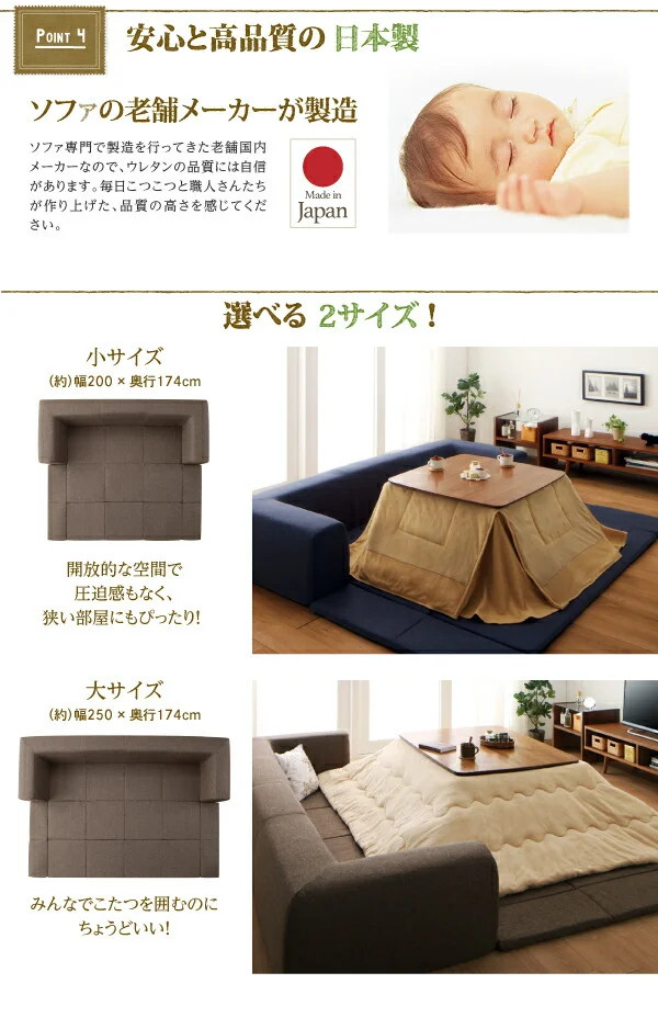年中清潔 フロアソファになる洗えるクッションラグ 小 200×174cm