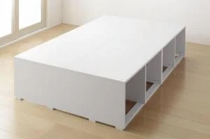 布団で寝られる大容量収納ベッド Semper センペール ベッドフレームのみ 引き出しなし ハイタイプ シングル