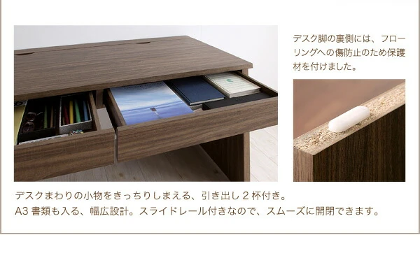 ウォールナットデザインシステムデスク Vintage ヴィンテージ W120