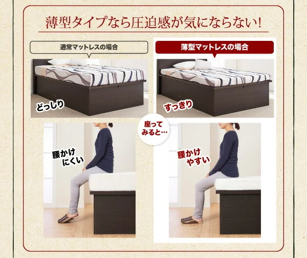 お客様組立 アウトドア収納跳ね上げベッド Matterhorn マッターホルン ベッドフレームのみ セミシングル 深さラージ