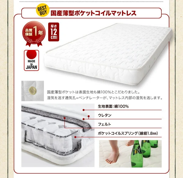 お客様組立 アウトドア収納跳ね上げベッド Matterhorn マッターホルン ベッドフレームのみ セミシングル 深さラージ