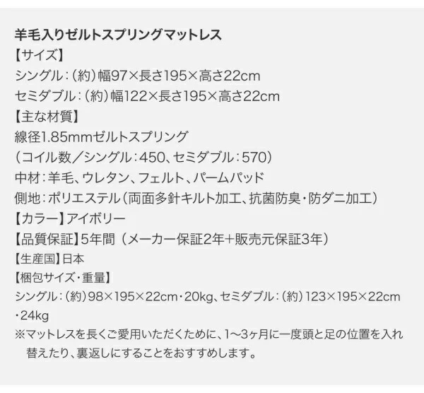 お客様組立 長く使える国産頑丈大容量跳ね上げ収納ベッド BERG ベルグ ベッドフレームのみ 縦開き セミシングル 深さレギュラー