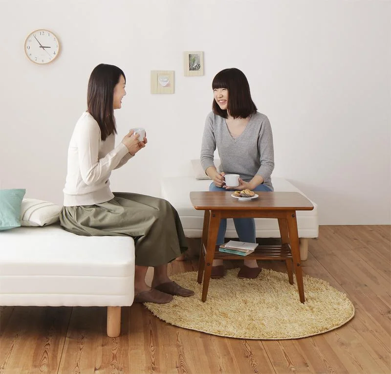 ショート丈分割式 脚付きマットレスベッド ポケット お買い得ベッドパッド・シーツは別売り セミシングル ショート丈 脚8cm