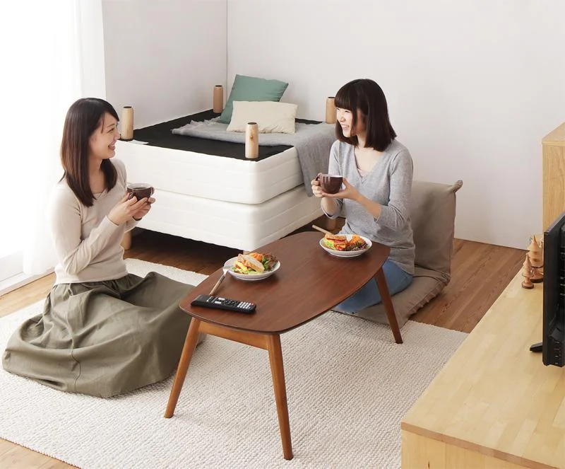 ショート丈分割式 脚付きマットレスベッド ポケット お買い得ベッドパッド・シーツは別売り セミシングル ショート丈 脚8cm