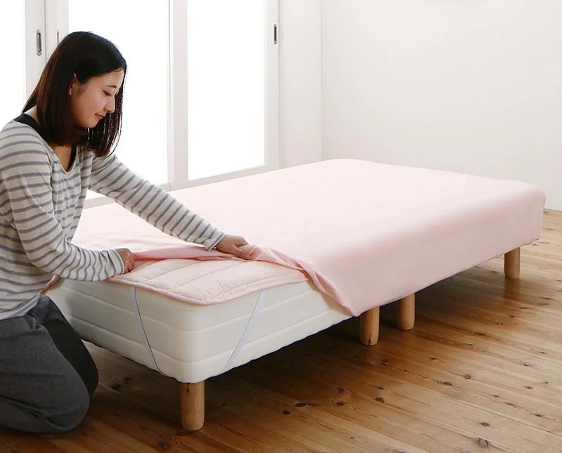 ショート丈分割式 脚付きマットレスベッド ポケット お買い得ベッドパッド・シーツは別売り セミシングル ショート丈 脚8cm