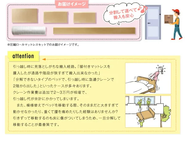 工具いらずの組み立て・分解簡単収納ベッド Lacomita ラコミタ ベッドフレームのみ シングル
